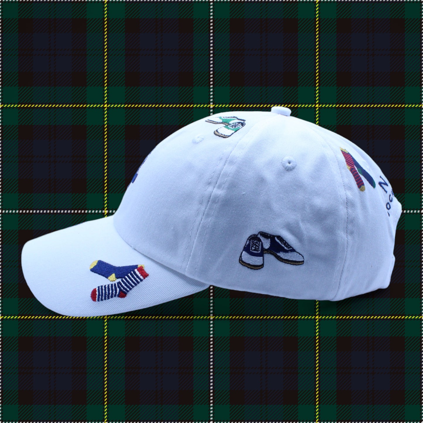 Oxford & Stripe Embroidered Cotton Chino Cap