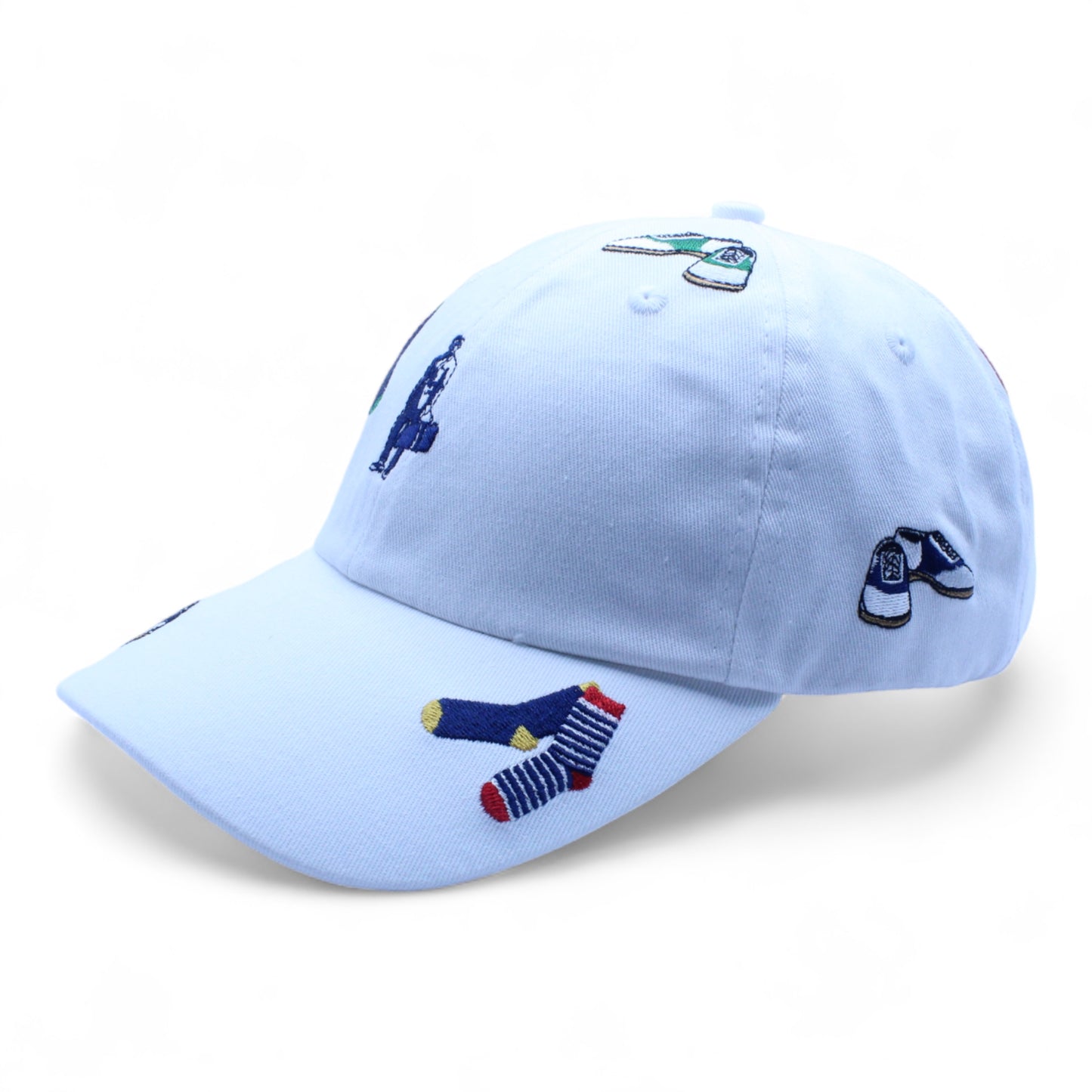 Oxford & Stripe Embroidered Cotton Chino Cap
